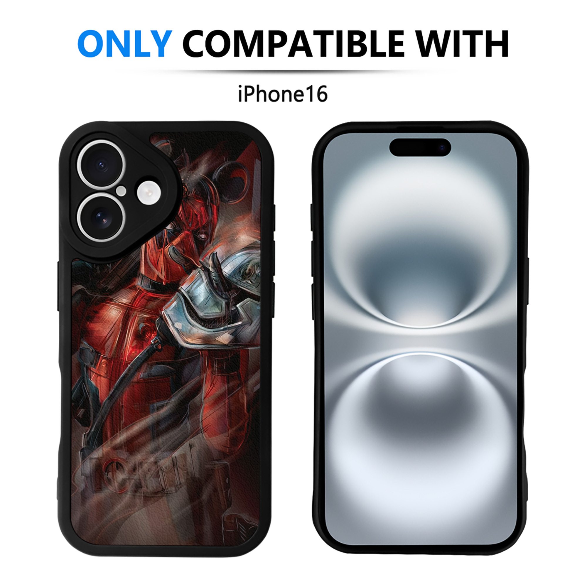 （画像用） Deadpool デッドプール 【iPhone 16シリーズ対応】シリコンスマホケース（レザー調） 材質：シリコン